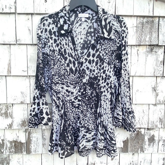 Fashion Bug Stretch Button Down Blouse - Picture 1 of 7
